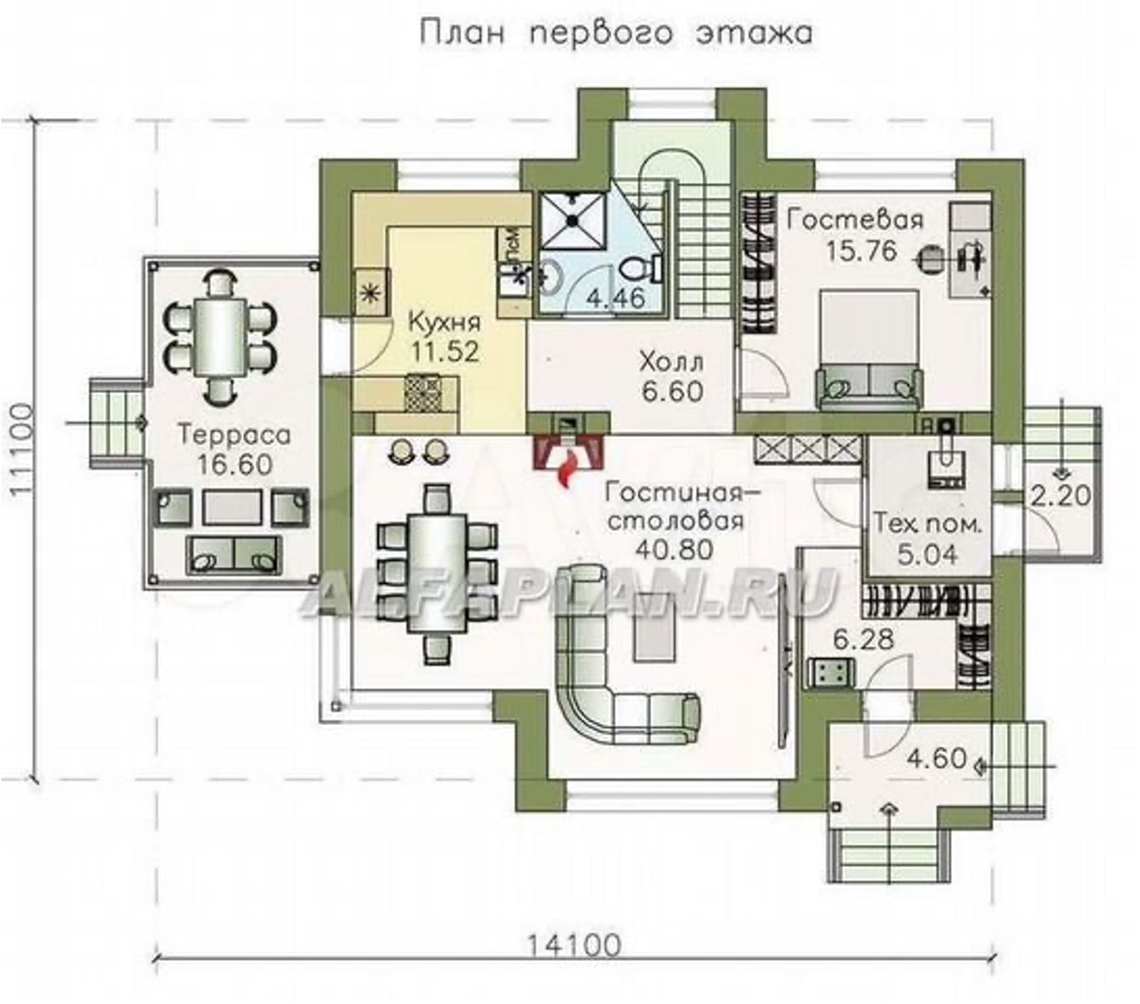 План первого этажа
